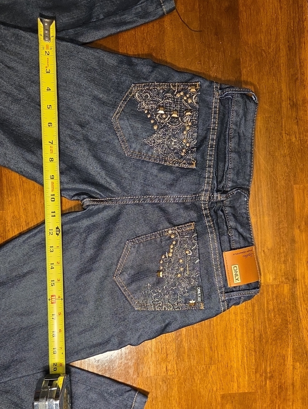 ONLY Women’s Dark Blue Skinny Jeans with Contrast Stitching